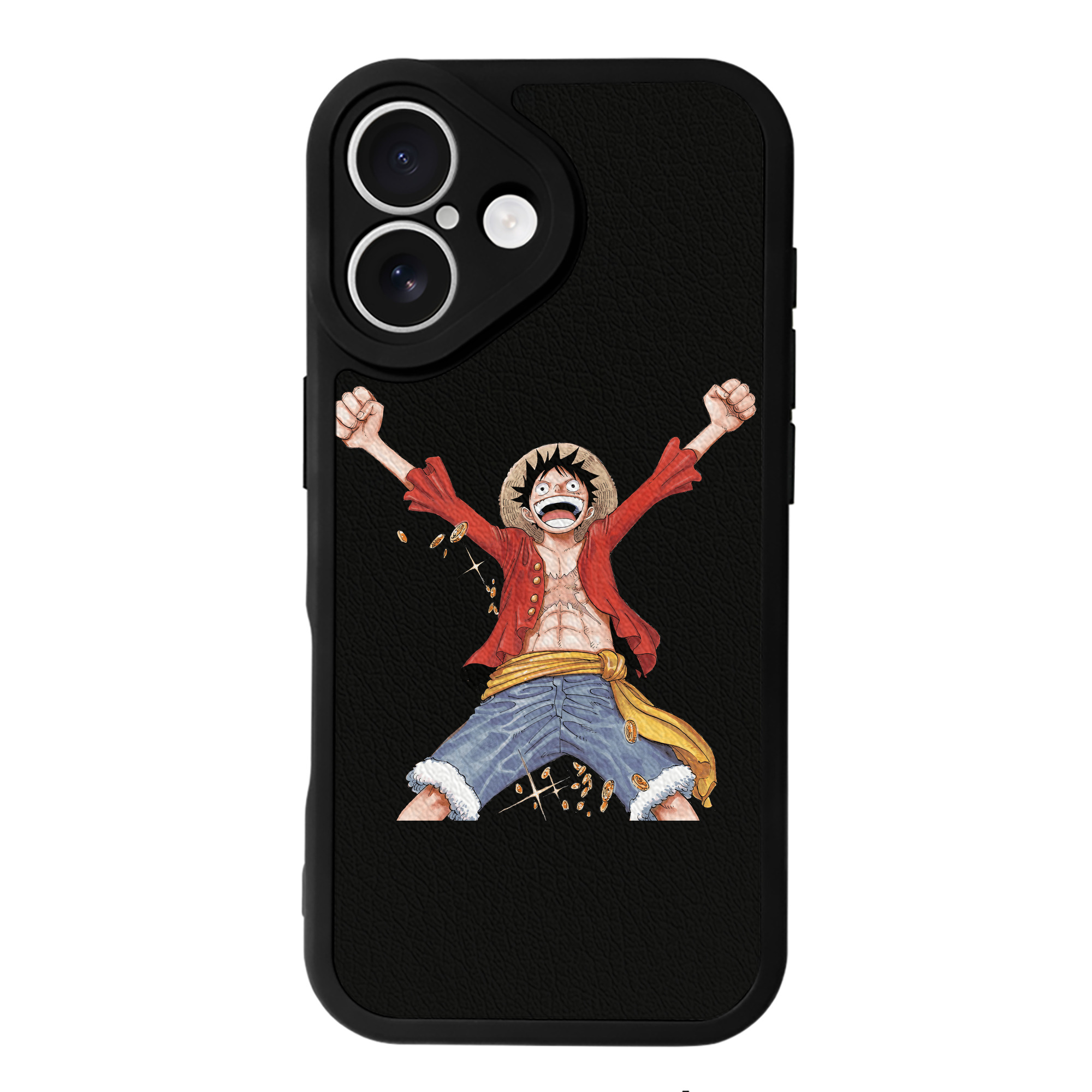 （画像用） ワンピース モンキー・D・ルフィ ONE PIECE Monkey D. Luffy 【iPhone 16シリーズ対応】シリコンスマホケース（レザー調） 材質：シリコン